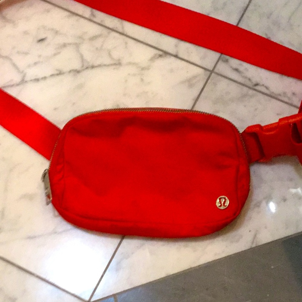 Red lululemon cross body belt bag
